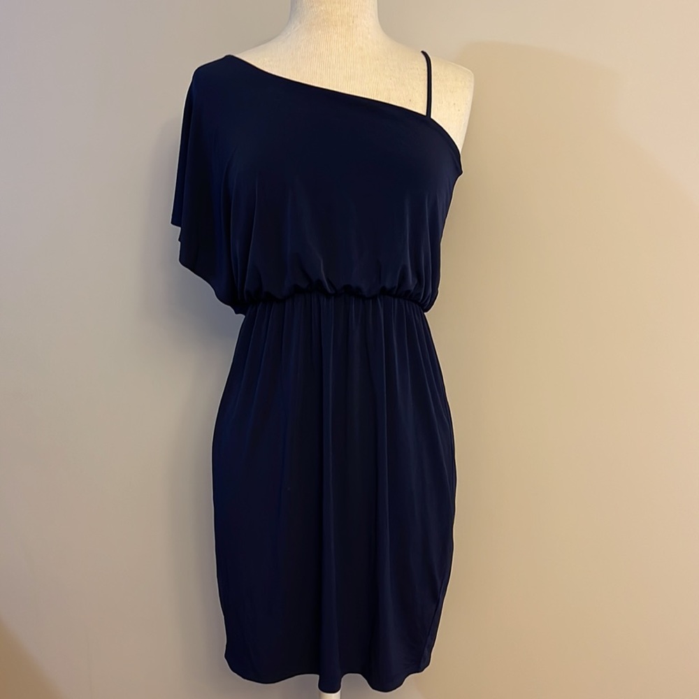 Enfocus Studio One Shoulder Navy Dress - Picture 8 of 11